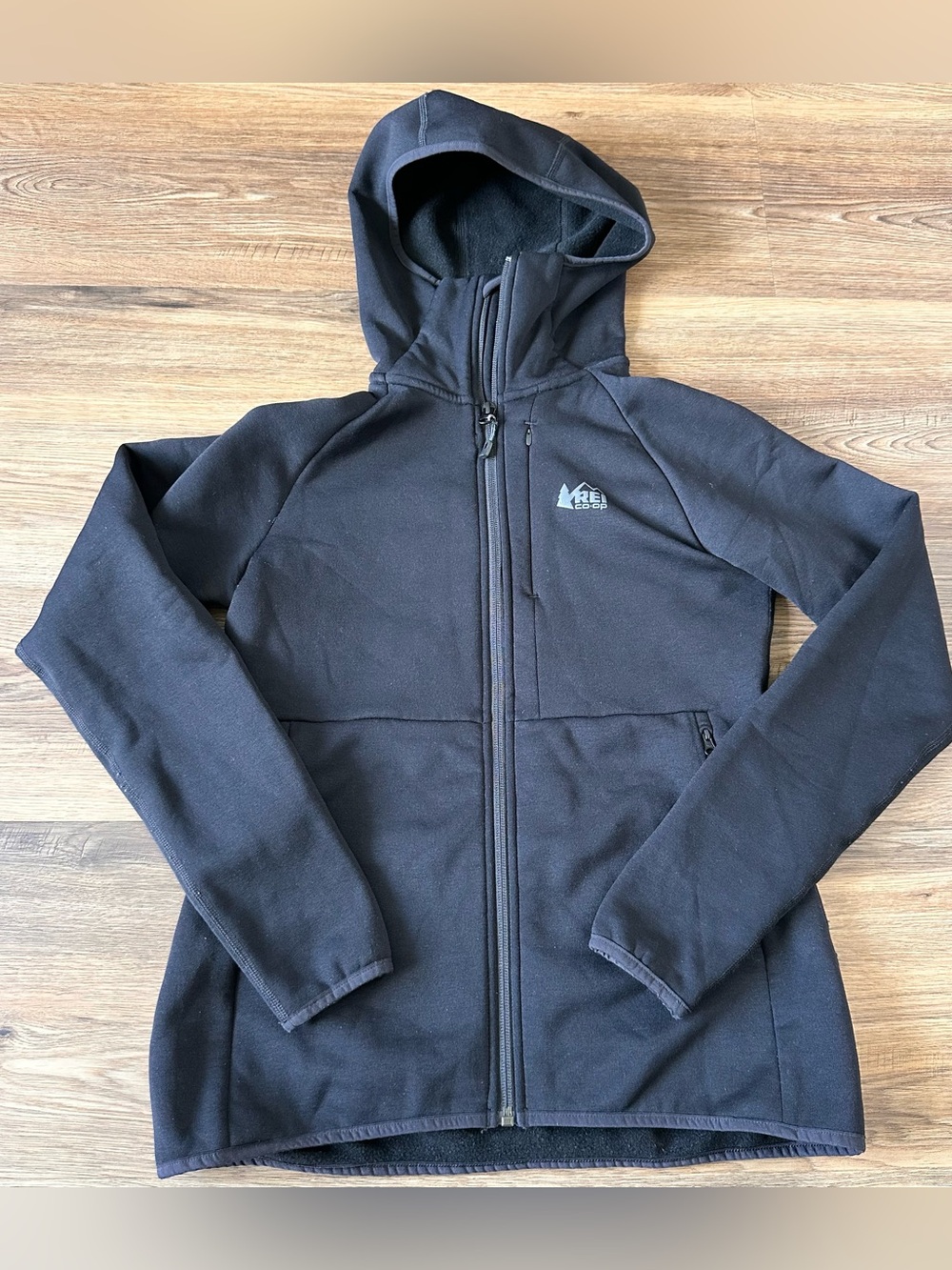 Rei Co Op Hyperaxis 2.0 Fleece Jacket Women XS Black Stretch Hiking Layer Zip Up